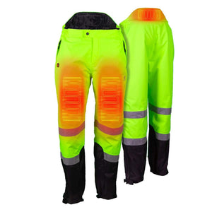 Mobile Warming high visibility heated pants with reflective strips
