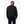 Back view of a man wearing a black Mobile Warming bomber jacket