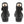 Back view of black ankle boots with white fleece lining and side strap detail