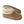Acorn tan suede slipper with cream faux fur cuff and textured rubber sole