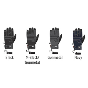 Kombi heated gloves in black, m-black gunmetal, gunmetal, and navy colorways