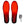 Pair of red heated insoles with visible heating elements and a remote control