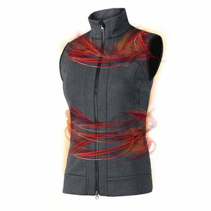 Lenz grey heated vest with red heat zone graphics