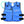 TechKewl blue cooling vest with front zipper and side adjustment straps