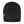 Black ActionHeat ribbed knit beanie with a tan leather logo patch