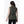 Back view of a woman wearing a Mobile Warming olive green quilted vest with brown trim