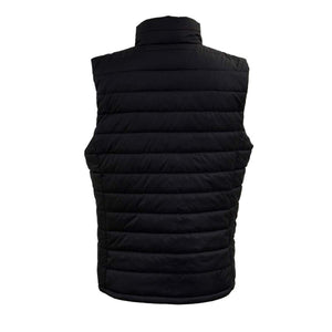 Back view of a black NexGen quilted puffer vest