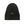 Glovii black ribbed knit beanie with a circular red heated power button