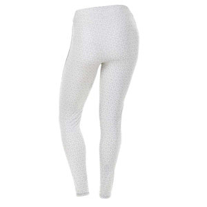 DSG Outerwear white leggings with a grey geometric cube pattern