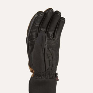 SealSkinz black and brown leather glove palm view