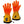 ActionHeat orange and yellow heated gloves with battery indicator on cuff