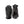 Hestra black leather and grey wool gloves