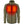 Olive green knit heated jacket with chest heating elements highlighted in orange