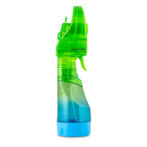 Green and blue handheld misting fan with trigger