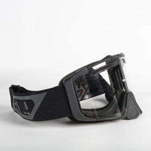 Fly Racing black motocross goggles with clear lens and nose guard