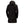 Back view of a black Helly Hansen hooded rain jacket