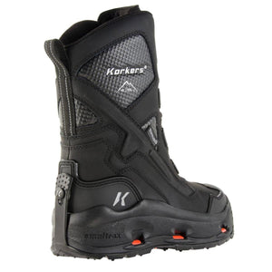 Korkers black winter boot with OmniTrax sole system