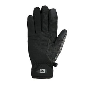 Seirus black glove with wave pattern on palm and grey textured side panel