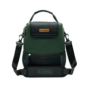Kanga Coolers green and black insulated shoulder bag with adjustable strap