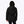 Back view of a black hooded Mobile Warming jacket