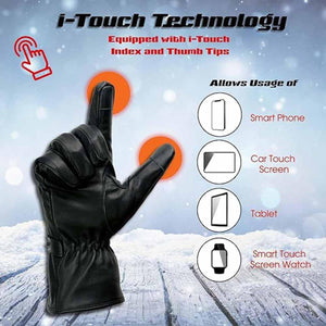 Milwaukee Leather Men's 7V Leather Heated Winter Gloves