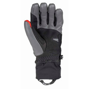 Therm-ic grey and black winter glove with mesh detailing and red accent on thumb