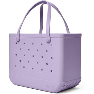 Lavender Bogg Bag tote with perforated design and two handles