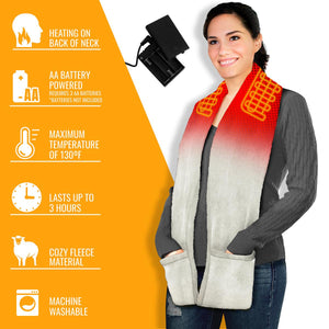 ActionHeat battery powered fleece scarf with heating element on back of neck