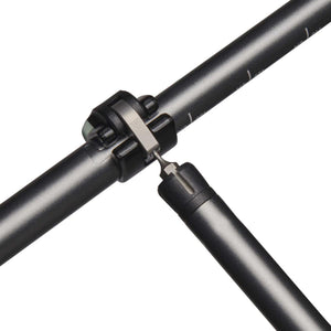 Close up of a black tent pole hub connector