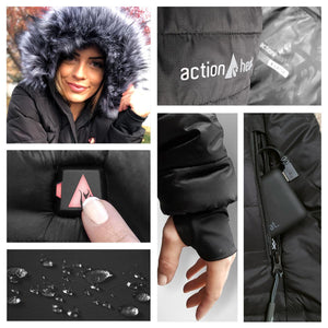 ActionHeat Seattle Seahawks 5V Women's Long Puffer Battery Heated Jacket
