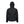 Back view of a black Mobile Warming hooded puffer jacket