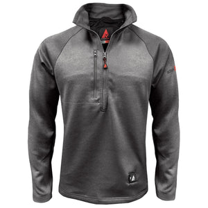 ActionHeat mens charcoal grey quarter zip fleece pullover with chest pocket