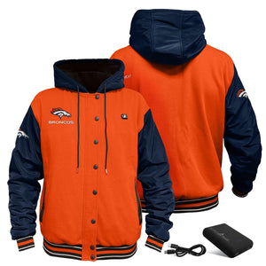 ActionHeat Denver Broncos 5V Battery Heated Varsity Jacket