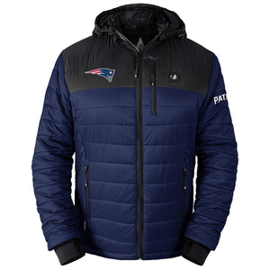 ActionHeat New England Patriots 5V Men's Colorblock Puffer Battery Heated Jacket