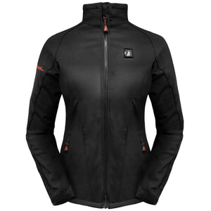 ActionHeat black softshell heated jacket with front zipper and side pockets
