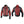 Black Gear heated jacket showing front and back views with red heating elements highlighted