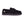 Black suede Cloud Nine Sheepskin moccasin slipper with lace detail and rubber sole