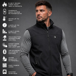 Open Box ActionHeat Pro Series+ Bluetooth Men's Softshell Heated Vest