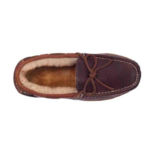 Cloud Nine Sheepskin brown leather moccasin slipper with cream wool lining