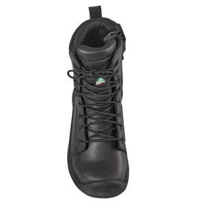 Baffin black leather lace up work boot with side zipper