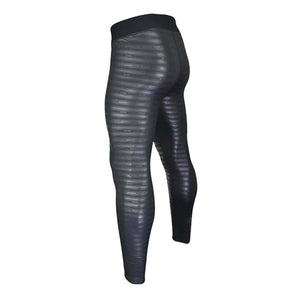 Seirus black thermal leggings with horizontal textured pattern