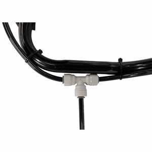 ExtremeMIST T-connector joining black tubing lines