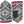 Hestra black and white patterned knit wool mittens with red trim