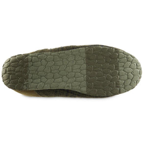 Acorn slipper with textured green rubber sole