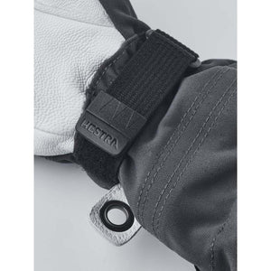 Hestra glove wrist strap with velcro closure and logo detail
