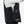 Side view of black quilted vest with expandable ribbed side panel and zippered pocket