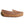 Acorn brown suede moccasin slipper with green heel detail and white lining