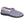 Acorn grey felt slipper with faux fur collar and black rubber sole