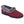 Acorn burgundy felt slipper with grey faux fur trim and black sole