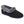 Acorn black slipper with grey faux fur collar